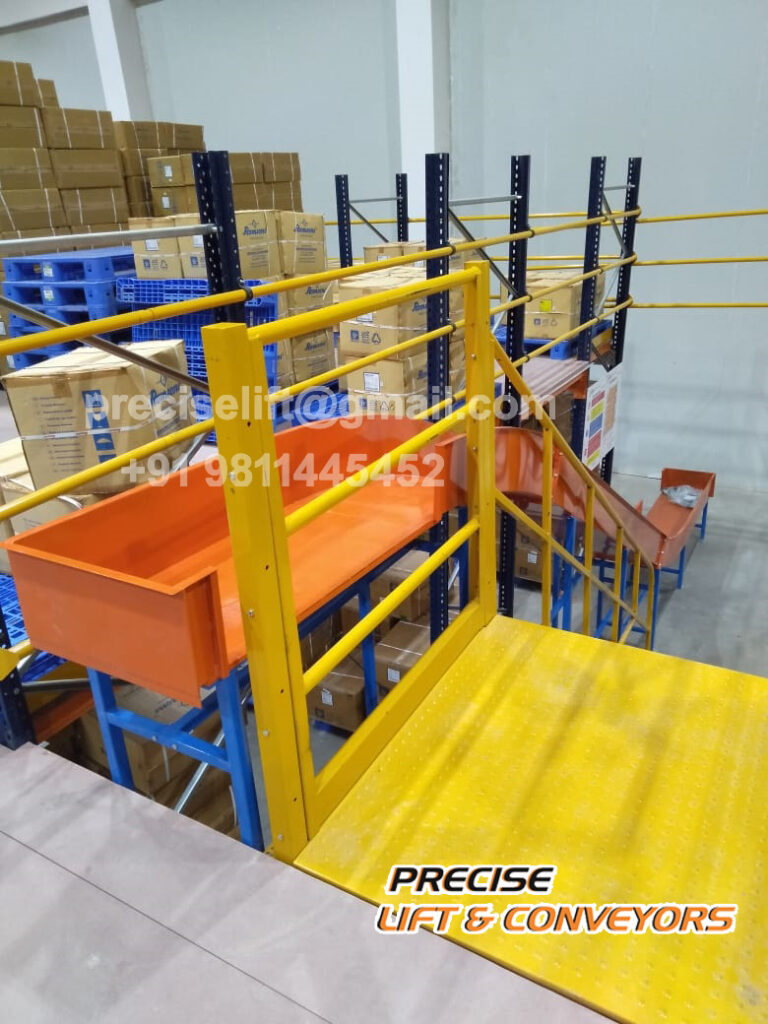 gravity chute loading area by precise lift and conveyors