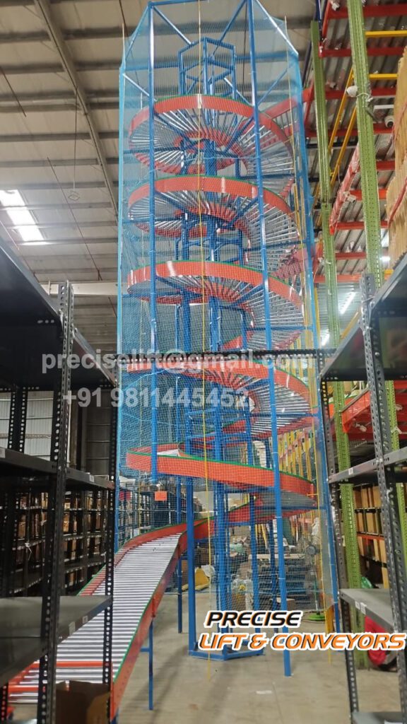 Gravity Spiral Roller Conveyor by Precise Lift and Conveyors